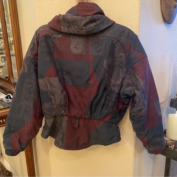 Vintage NILS Women Floral Patterned Silver Hardware Ski Jacket Size Small - Picture 7 of 12